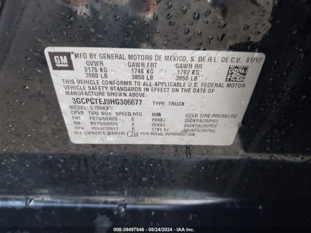 3GCPCTEJ9HG306677 Chevrolet Silverado 1500 High Country