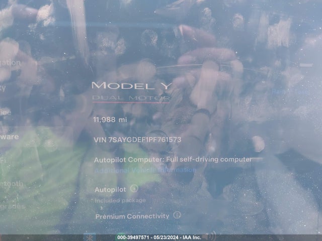 7SAYGDEF1PF761573 Tesla Model Y Awd/performance Dual Motor All-wheel Drive