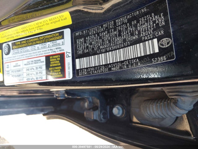 Toyota CAMRY SE 2017 4T1BF1FK9HU656171 Image 9