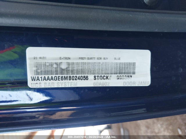 Audi E-tron Premium Quattro 2021 WA1AAAGE6MB024056 Image 9