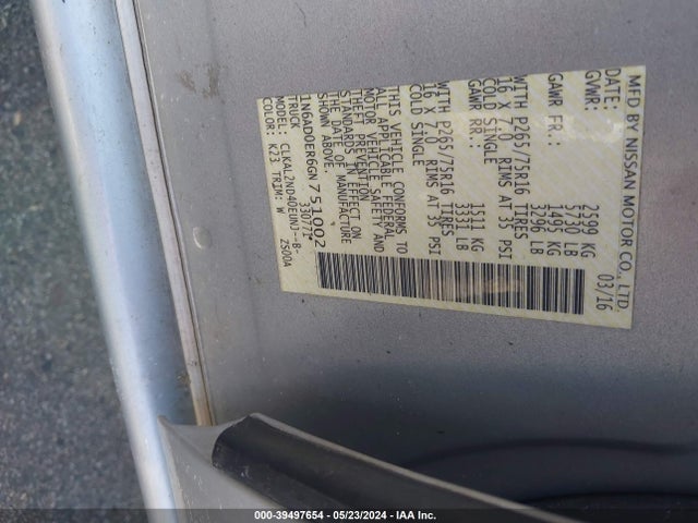 Nissan Frontier Desert Runner 2016 1N6AD0ER6GN751002 Image 9