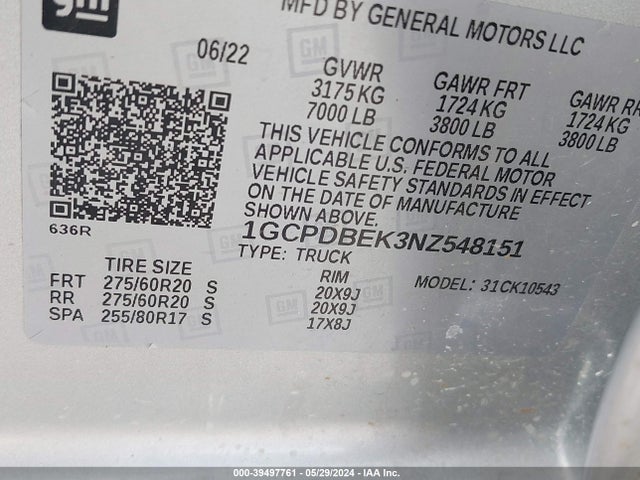 Chevrolet Silverado 1500 4wd  Short Bed Custom 2022 1GCPDBEK3NZ548151 Image 9