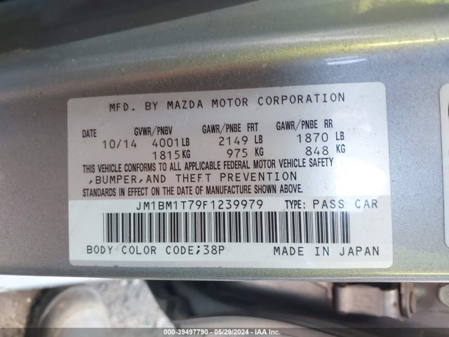 Mazda Mazda3 I Sv 2015 JM1BM1T79F1239979 Image 9