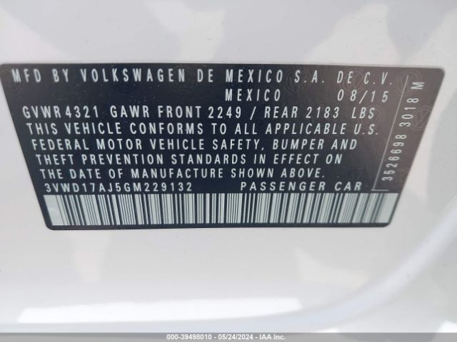 3VWD17AJ5GM229132 Volkswagen Jetta 1.8t Sport