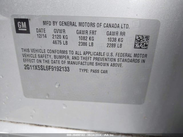 Chevrolet Impala 1fl 2015 2G11X5SL6F9192133 Image 9