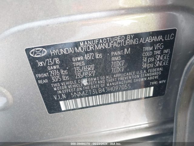5NMZT3LB4JH097055 Hyundai Santa Fe Sport 2.4l
