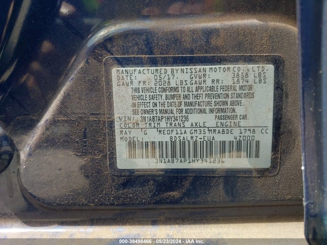 Nissan SENTRA SR 2017 3N1AB7AP1HY341236 Image 9