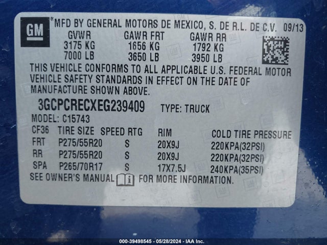 Chevrolet Silverado 1500 1lt 2014 3GCPCRECXEG239409 Image 9
