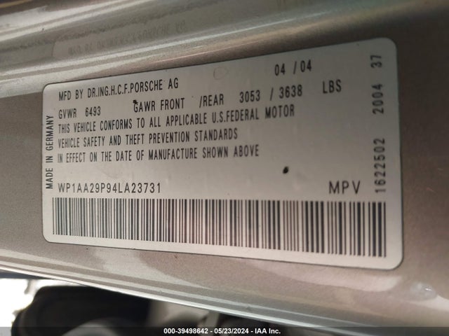 2004 PORSCHE CAYENNE WP1AA29P94LA23731 Photo 8