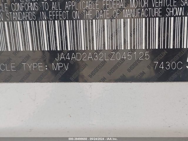 JA4AD2A32LZ045125 Mitsubishi Outlander Es 2.4