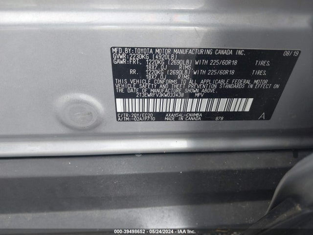 Toyota Rav4 Hybrid Xse 2019 2T3EWRFV3KW033438 Image 9