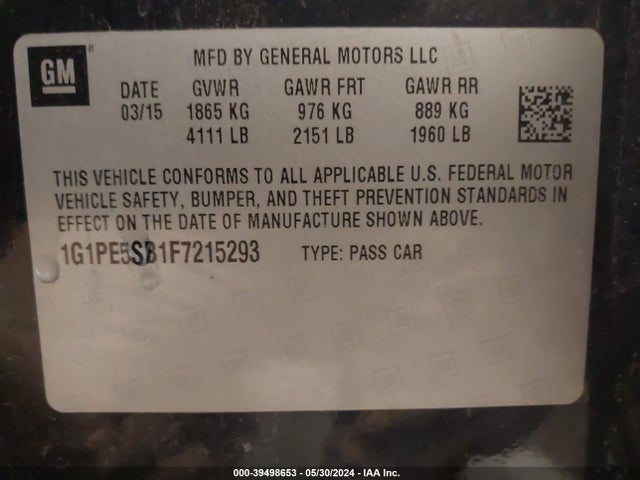 Chevrolet Cruze 2lt Auto 2015 1G1PE5SB1F7215293 Image 9