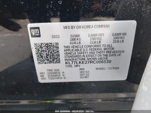 2024 CHEVROLET TRAX KL77LKE27RC006530 Photo 8