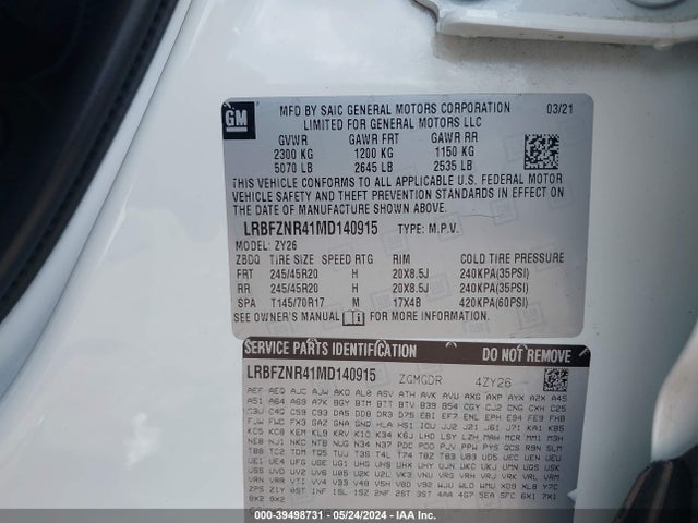 Buick Envision Fwd Essence 2021 LRBFZNR41MD140915 Image 9