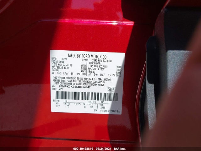 Ford Edge Titanium 2020 2FMPK3K92LBB54942 Image 9