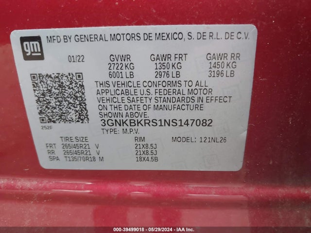 Chevrolet Blazer Awd Rs 2022 3GNKBKRS1NS147082 Image 9