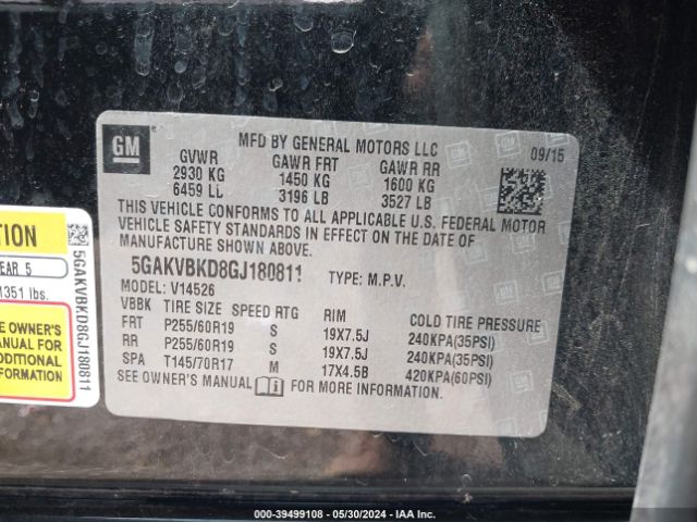 5GAKVBKD8GJ180811 Buick Enclave Leather