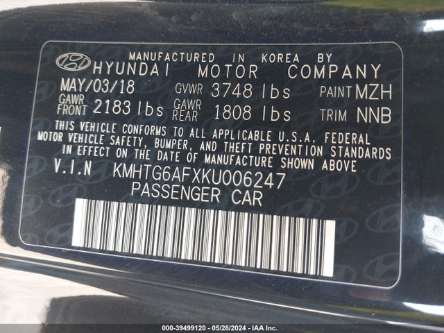 Hyundai Veloster 2.0 2019 KMHTG6AFXKU006247 Image 9