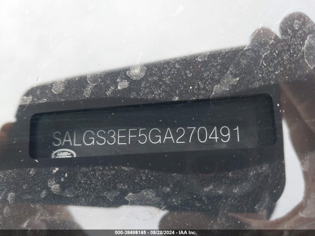 SALGS3EF5GA270491 Land Rover Range Rover 5.0l V8 Supercharged