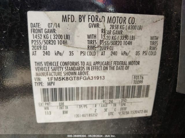 1FM5K8GT8FGA31913 Ford EXPLORER SPORT