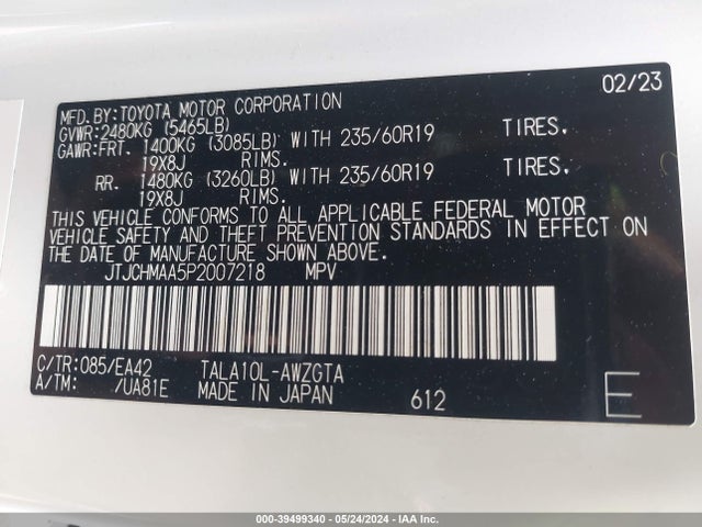 JTJCHMAA5P2007218 Lexus Rx 350 Premium