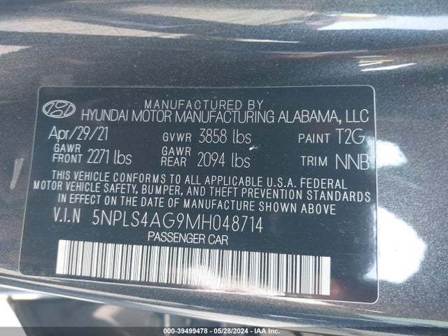 Hyundai ELANTRA SEL 2021 5NPLS4AG9MH048714 Image 9