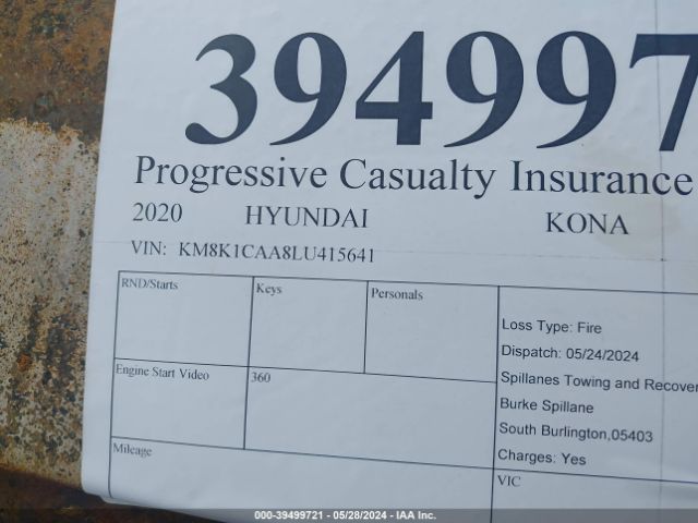 KM8K1CAA8LU415641 Hyundai Kona Se