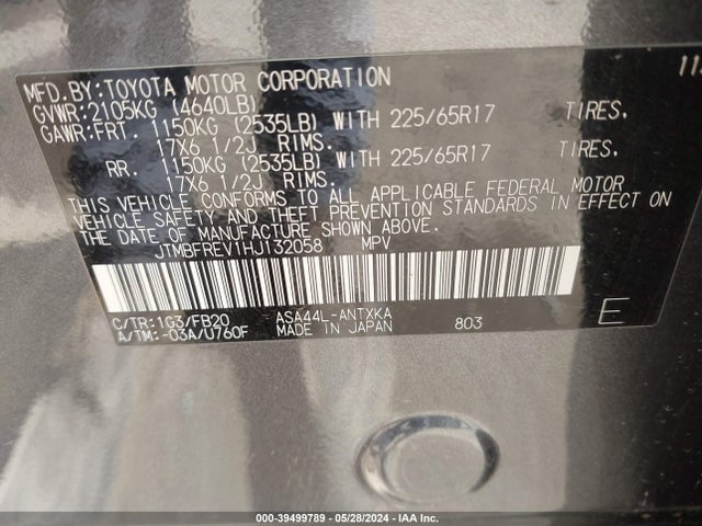 Toyota RAV4 LE 2017 JTMBFREV1HJ132058 Image 9