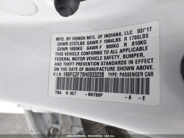 19XFC2F70HE033228 Honda CIVIC EX