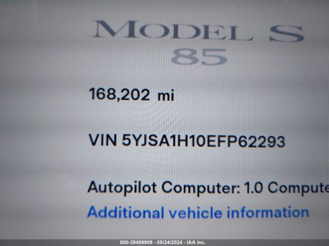 5YJSA1H10EFP62293 Tesla Model S P85