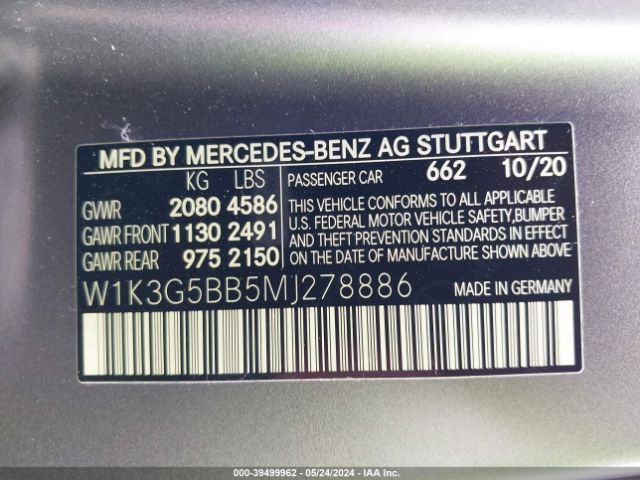 2021 MERCEDES-BENZ AMG A 35 W1K3G5BB5MJ278886 Photo 8