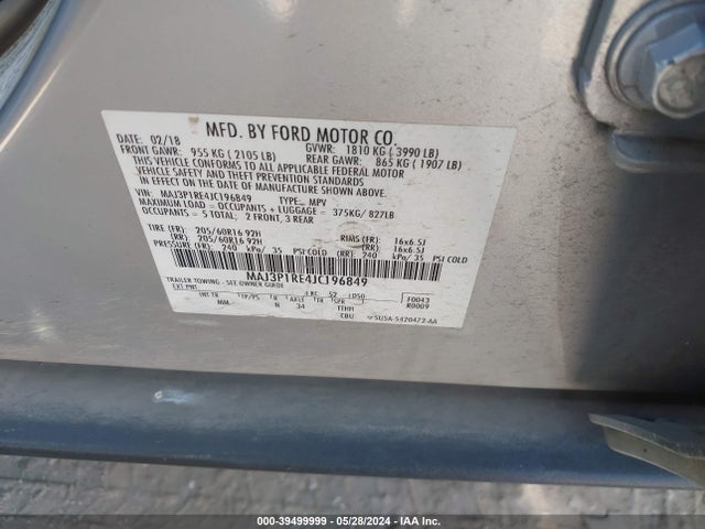 MAJ3P1RE4JC196849 Ford ECOSPORT S