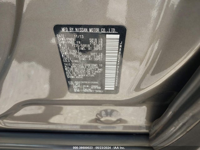 Nissan Quest Sl 2014 JN8AE2KP6E9105886 Image 9