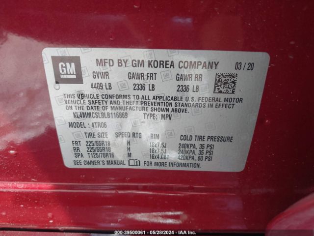 KL4MMCSL8LB116869 Buick Encore Gx Awd Preferred