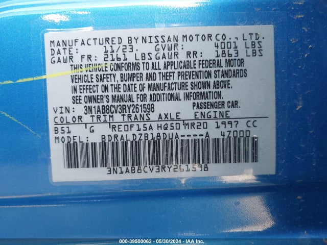 Nissan Sentra Sv Xtronic Cvt 2024 3N1AB8CV3RY261598 Image 9