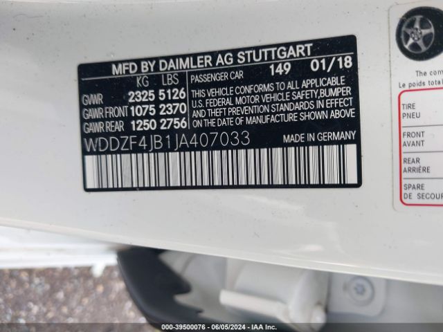WDDZF4JB1JA407033 Mercedes-Benz E 300