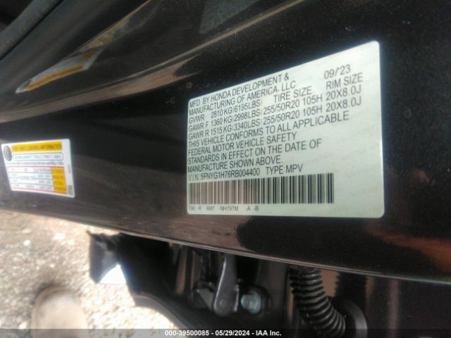 5FNYG1H76RB004400 Honda Pilot Awd Touring