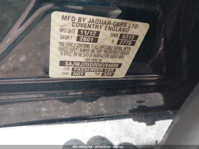 2013 JAGUAR XJ SAJWJ2GD0D8V44888 Photo 8
