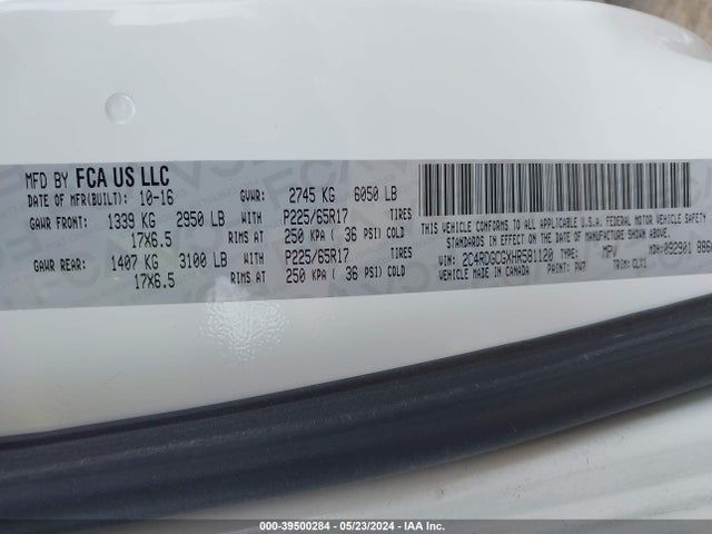 Dodge Grand Caravan Sxt 2017 2C4RDGCGXHR581120 Image 9