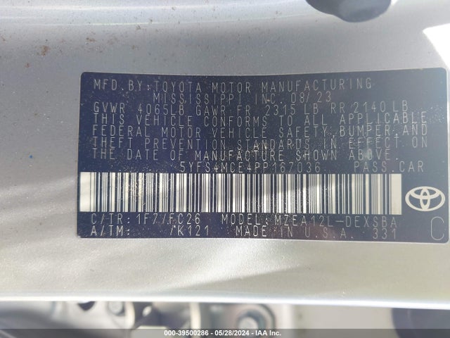 Toyota COROLLA SE 2023 5YFS4MCE4PP167036 Image 9