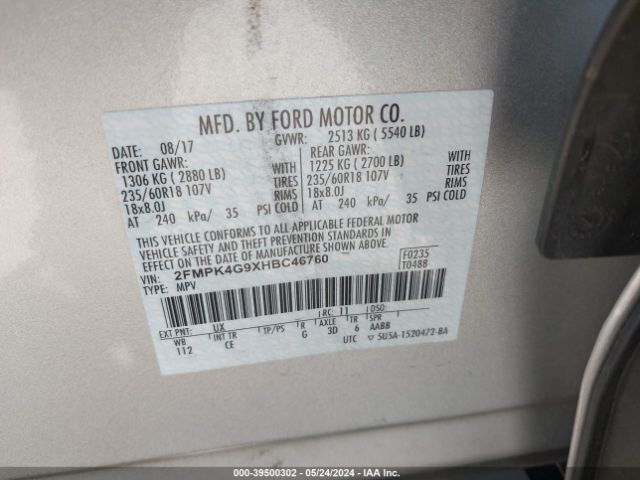 2FMPK4G9XHBC46760 Ford EDGE SE
