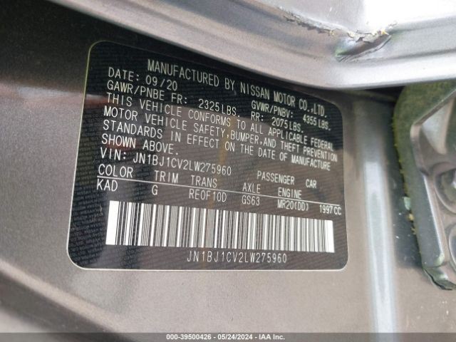 JN1BJ1CV2LW275960 Nissan Rogue Sport Sv Fwd Xtronic Cvt