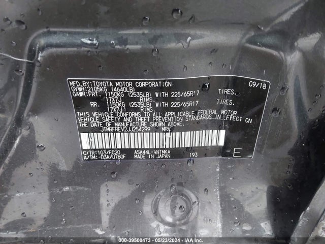 Toyota Rav4 Xle 2018 JTMRFREV2JJ254299 Image 9