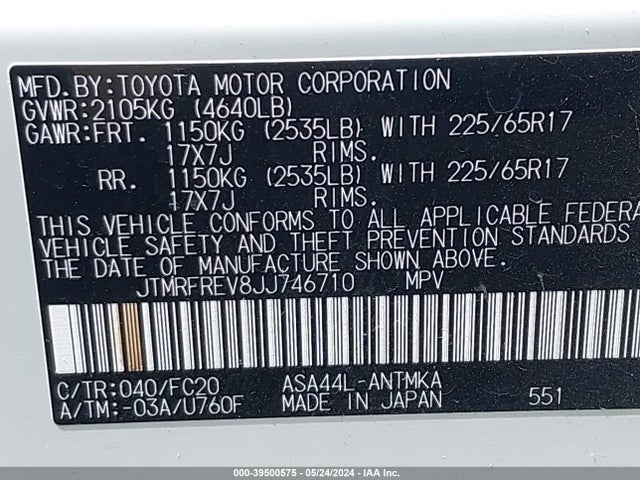 Toyota Rav4 Xle 2018 JTMRFREV8JJ746710 Image 9