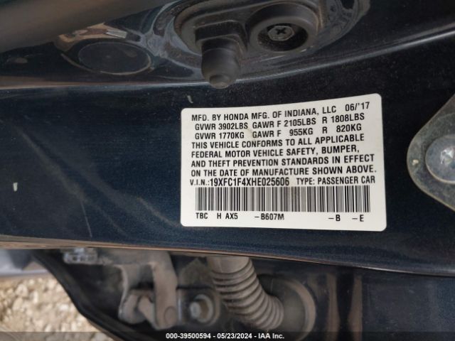 19XFC1F4XHE025606 Honda Civic Ex-t