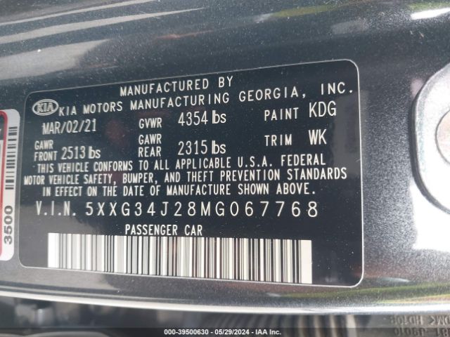 5XXG34J28MG067768 KIA K5 EX