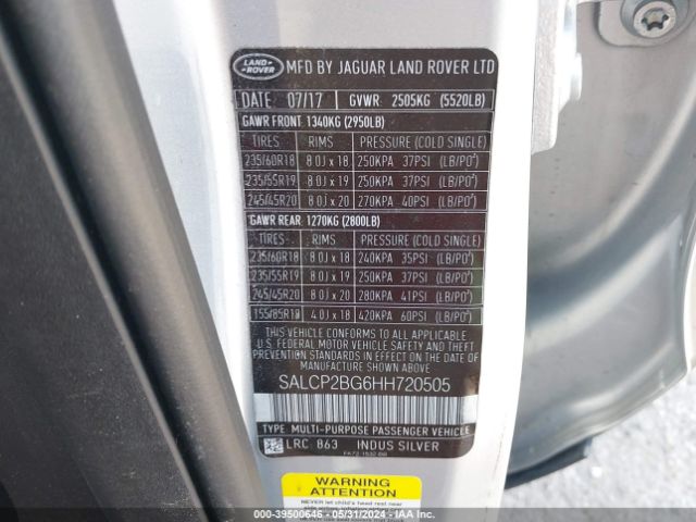 SALCP2BG6HH720505 Land Rover Discovery Sport Se