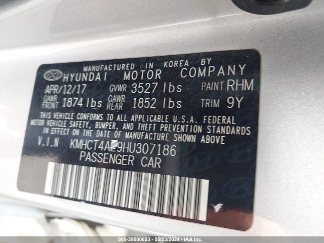 Hyundai ACCENT SE 2017 KMHCT4AE9HU307186 Image 9