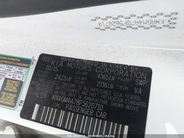 KIA Optima Lx 2015 KNAGM4A78F5620710 Image 9
