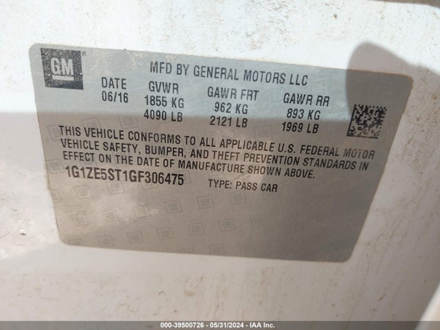 Chevrolet MALIBU 1LT 2016 1G1ZE5ST1GF306475 Image 9